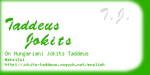 taddeus jokits business card